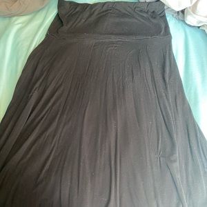 Black strapless high-low maternity dress
